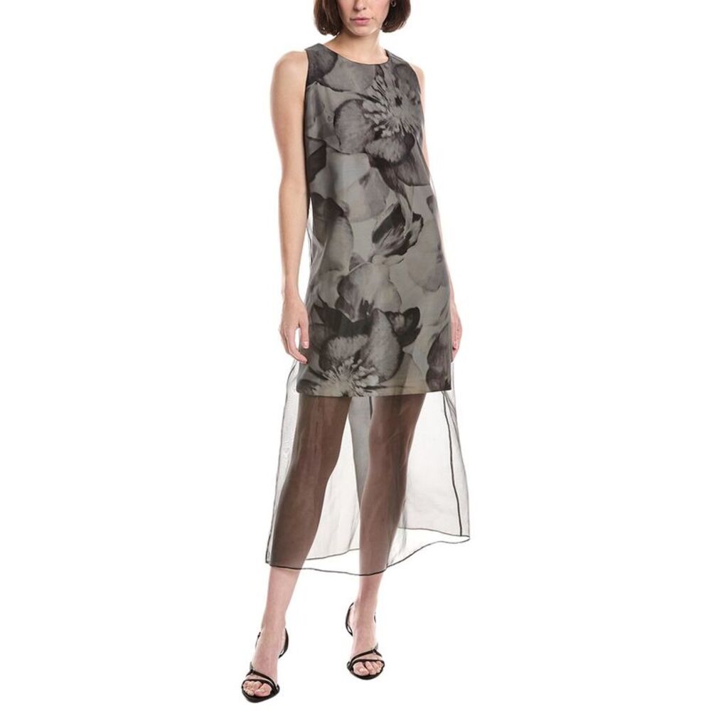 Kenneth Cole Womens Mini Sheer Overlay Dress, Black